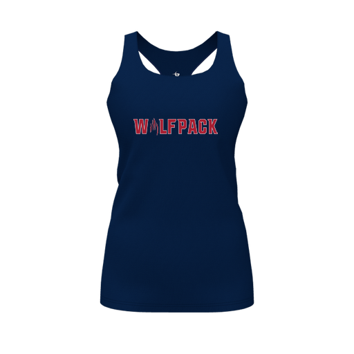 [CUS-DFW-RCBK-PER-NVY-FYS-LOGO1] Racerback Tank Top (Female Youth S, Navy, Logo 1)