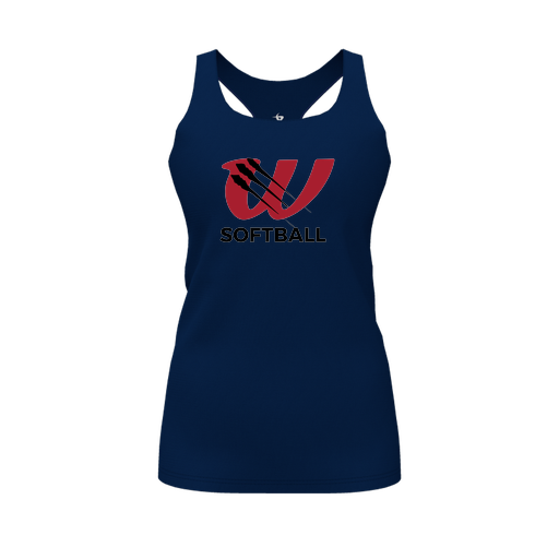 [FT0TRBNV-FYS-LOGO2] Decker Racerback Tank Top (Female Youth S, Navy, Logo 2)