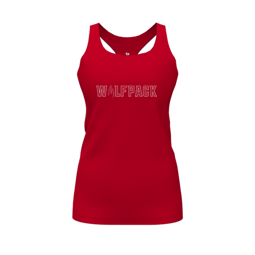 [CUS-DFW-RCBK-PER-RED-FYS-LOGO1] Racerback Tank Top (Female Youth S, Red, Logo 1)