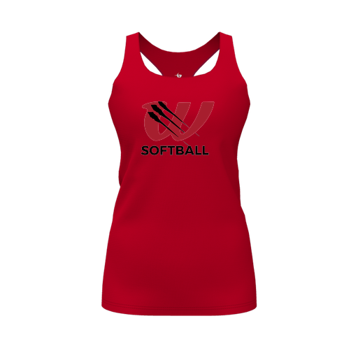 [CUS-DFW-RCBK-PER-RED-FYS-LOGO2] Racerback Tank Top (Female Youth S, Red, Logo 2)