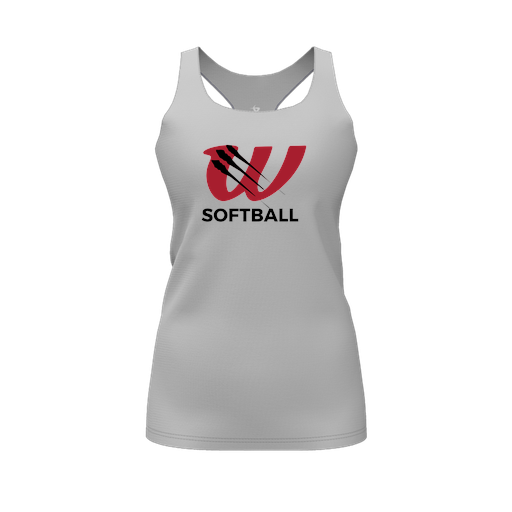 [CUS-DFW-RCBK-PER-GRY-FYS-LOGO2] Racerback Tank Top (Female Youth S, Gray, Logo 2)