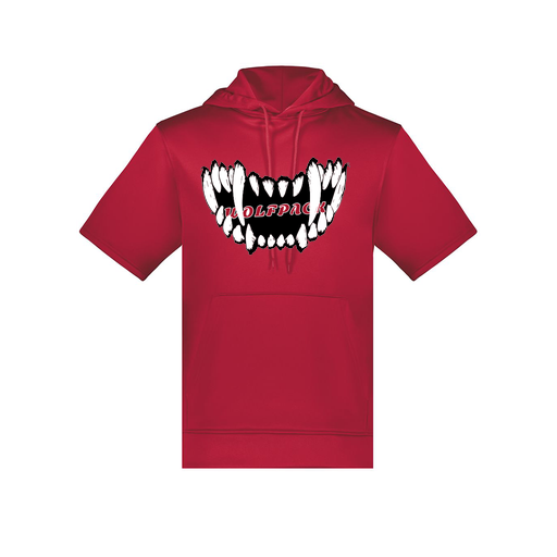 [6871.083.S-LOGO3] Men's Dri Fit Short Sleeve Hoodie (Adult S, Red, Logo 3)