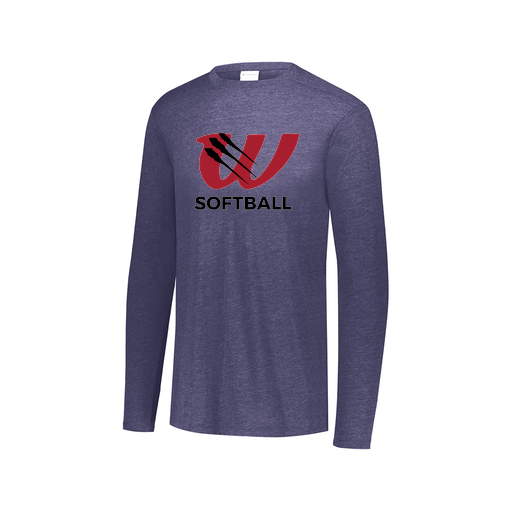 [FTLCUBNV-AXS-LOGO2] Decker Men's Tri-Blend T-Shirt - Long Sleeve (Adult XS, Navy, Logo 2)