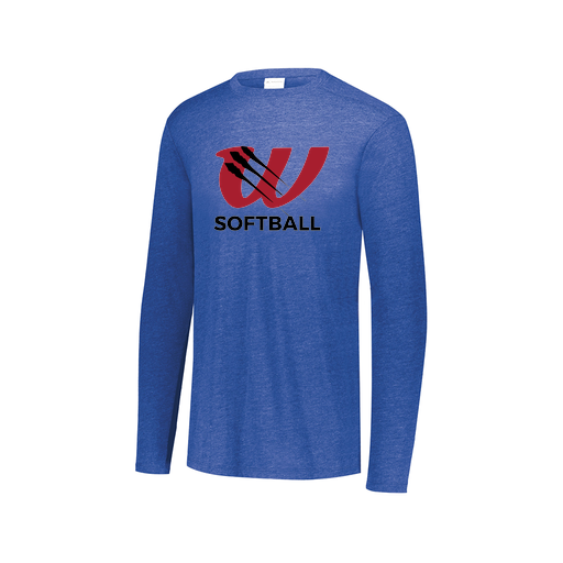 [FTLCUBRY-AXS-LOGO2] Decker Men's Tri-Blend T-Shirt - Long Sleeve (Adult XS, Royal, Logo 2)