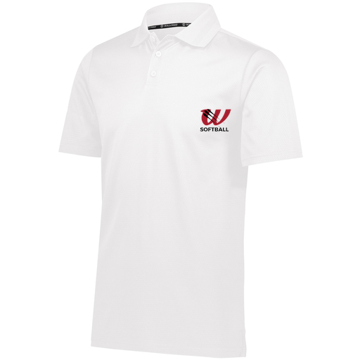 [222568.005.S-LOGO2] Men's Prism Polo (Adult S, White, Logo 2)