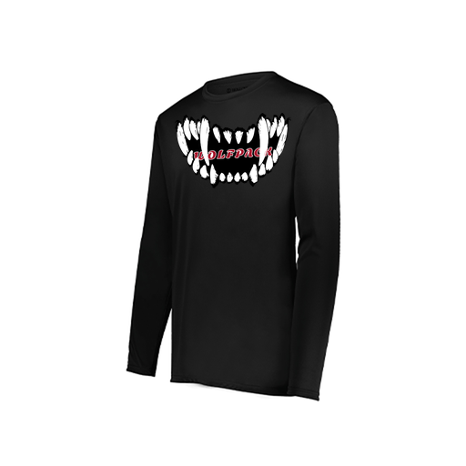 [222823.080.S-LOGO3] Youth LS Smooth Sport Shirt (Youth S, Black, Logo 3)