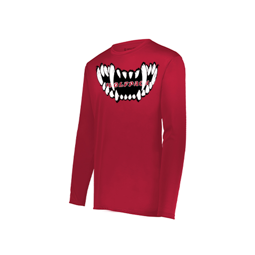 [222823.083.S-LOGO3] Youth LS Smooth Sport Shirt (Youth S, Red, Logo 3)