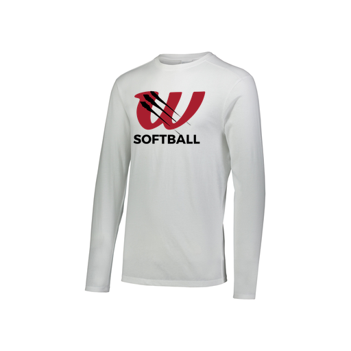 [3076.005.S-LOGO2] Youth LS Ultra-blend T-Shirt (Youth S, White, Logo 2)