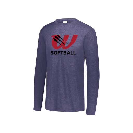 [3076.72N.S-LOGO2] Youth LS Ultra-blend T-Shirt (Youth S, Navy, Logo 2)