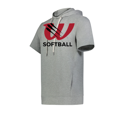 [222605-SIL-YS-LOGO2] YOUTH VENTURA SOFT KNIT SHORT SLEEVE HOODIE (Youth S, Silver, Logo 2)