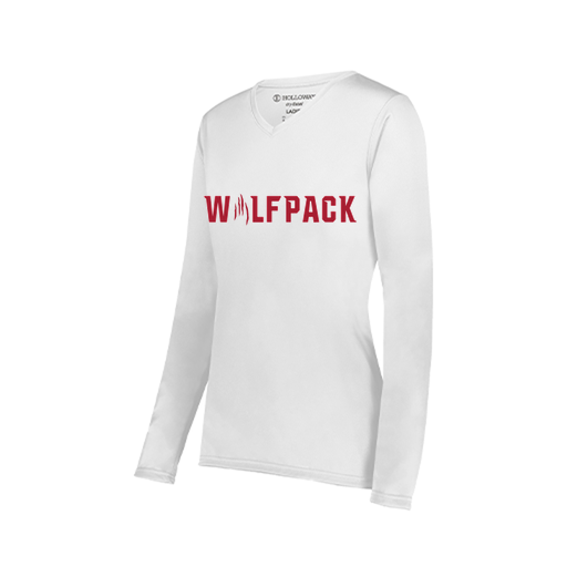 [222824.005.S-LOGO1] Ladies LS Smooth Sport Shirt (Female Adult S, White, Logo 1)