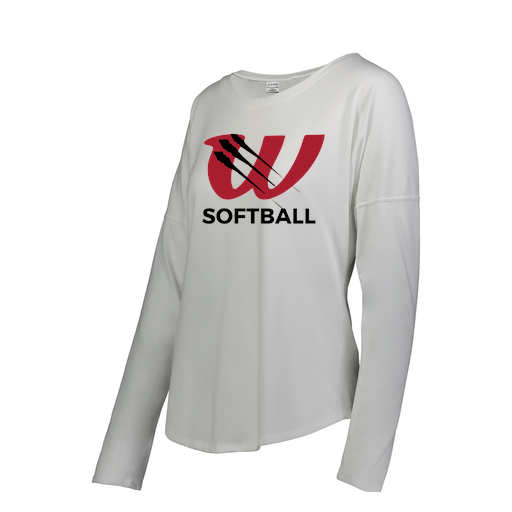 [3077.005.S-LOGO2] Ladies LS Ultra-blend T-Shirt (Female Adult S, White, Logo 2)