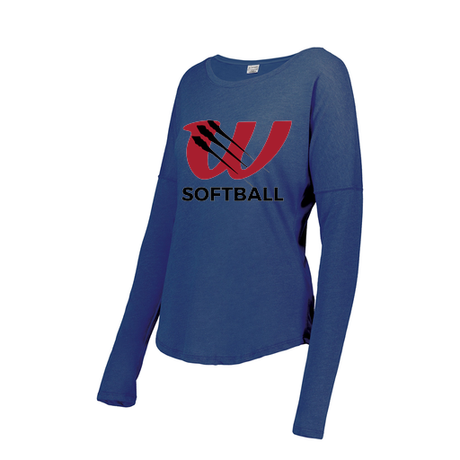 [FTLCUBRY-FAS-LOGO2] Decker Women's Tri-Blend T-Shirt - Long Sleeve (Female Adult S, Royal, Logo 2)