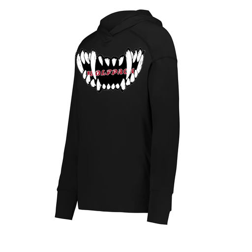 [222798.080.XS-LOGO3] Ladies Ventura Thin Knit Hoodie (Female Adult XS, Black, Logo 3)